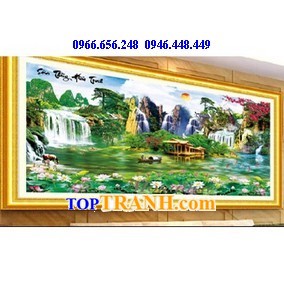 Tranh thêu non nước hữu tình
